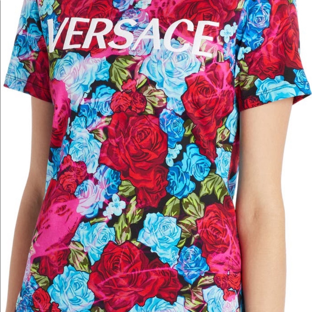 NWT Hard To Find Versace Floral Logo Tee